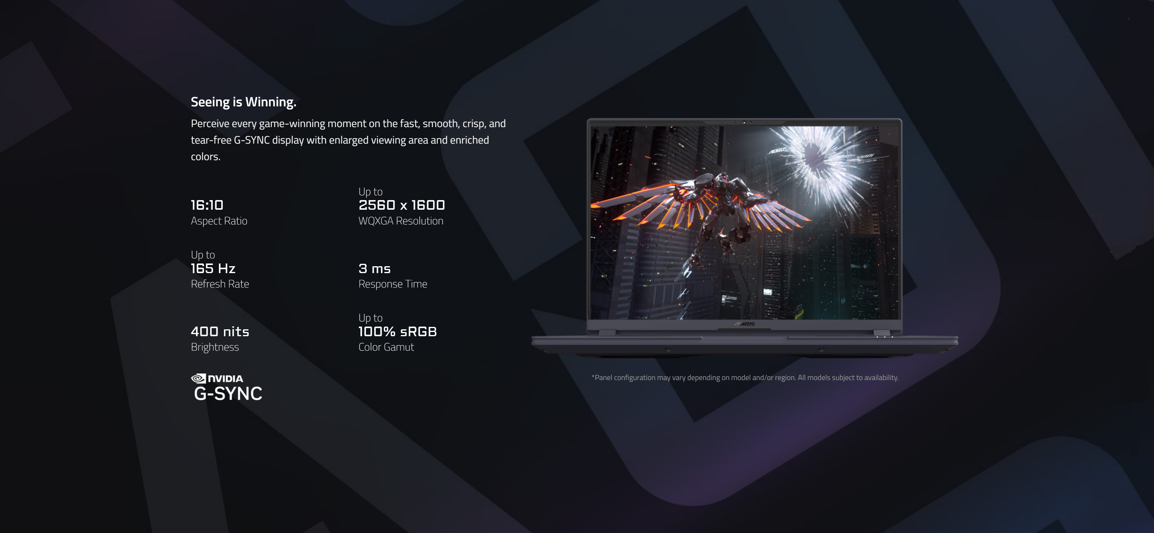 A large marketing image providing additional information about the product Gigabyte AORUS 16X (ASG) - 16" 165Hz, 14th Gen i9, RTX 4070, 32GB/1TB - Win 11 Gaming Notebook - Additional alt info not provided